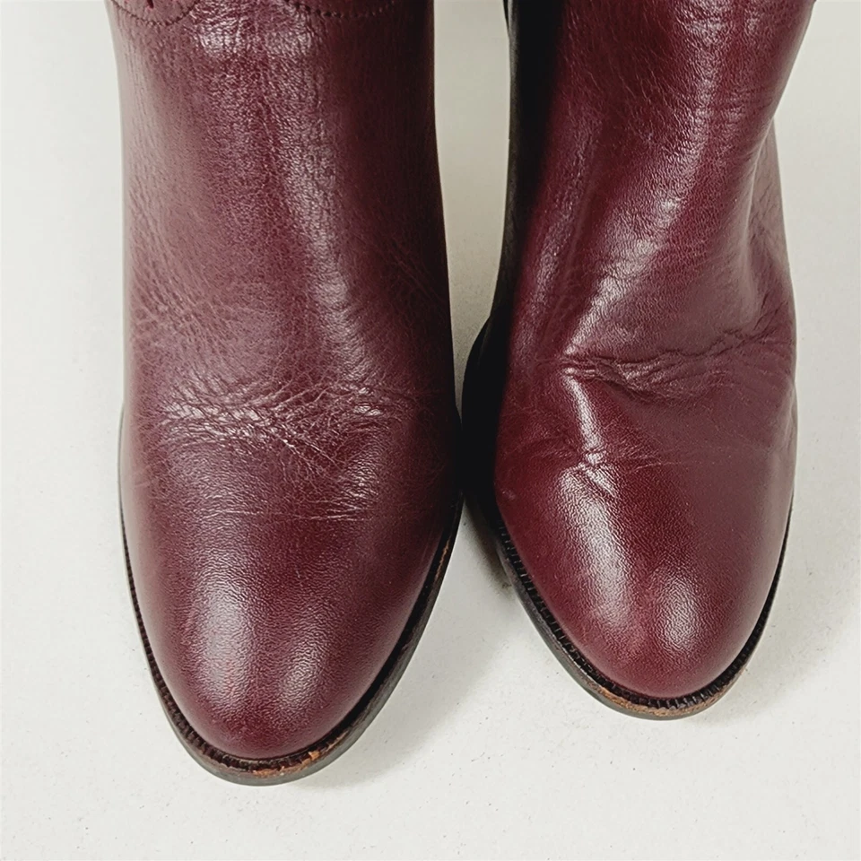 Винтажный фиолетовый кожаный колена сапоги на высоком каблуке размер 7,5 M - Изображение 2 из 4