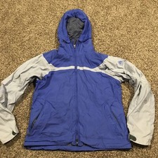 nike acg storm fit jacket Womens L Full Zip Hooded Purple Gray A47