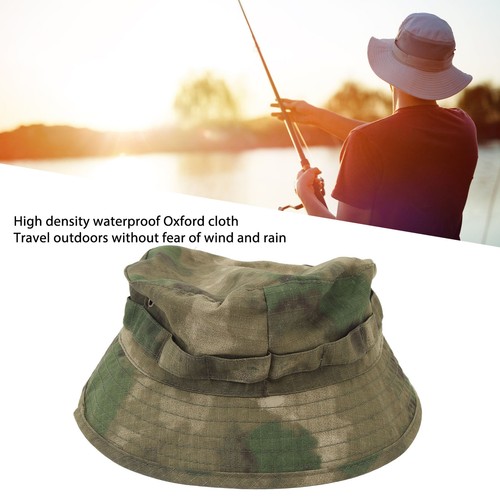 (Camouflage) Cappello Boonie con Fibbia Regolabile Tesa Corta Impermeabile Oxford - Foto 19 di 24