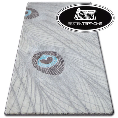 Tapis Moderne Gris Rectangulaire ACRYL Laine & Viscose « PATARA » Abstrait - Photo 1/4