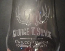 GEORGE T STAGG bourbon whiskey GLENCAIRN GLASS sipping empty kentucky buffalo
