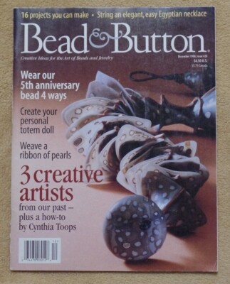 Bead & Button magazine, December 1998 ornaments, artifact jewelry, tree earrings