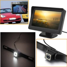 License Plate Rear View Reversing CCD Camera + 4.3" LCD Screen Display Monitor