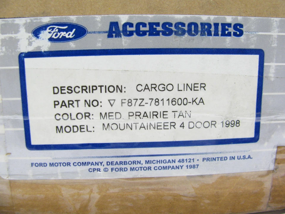 Forro de carga trasero Ford Med Prairie Tan F87Z7811600KA - 1998-01 Mountaineer 4 puertas Foto 3 de 3