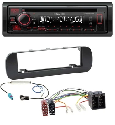 Kenwood MP3 CD USB Bluetooth DAB Autoradio für Fiat Panda (2012-2020) schwarz - Bild 1 von 4
