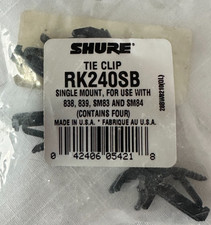Shure RK240SB Tie Clips for 839/SM83/SM84/WL83 WL84 Lavalier Mics Lot of 4 NEW