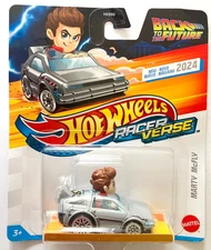 “Back to the Future” Marty McFly driving Delorean, Hot Wheels Racerverse New