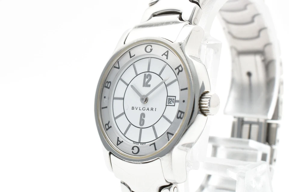 Reloj para mujer vintage [casi como nuevo] BVLGARI Solotempo ST29S esfera blanca plateado 29 mm Foto 3 de 4