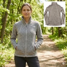 The North Face Women's XS Sweater Fleece Full Zip Jacket Grey Heather RS752487