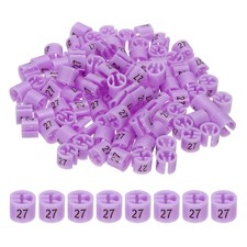 100 Pcs Clothes Hanger Marker Number 27 Tag 3mm Rod Garment Size Tag Purple Pink