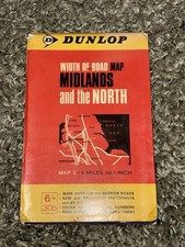 Vintage Dunlop Width Of Road Map Midlands And The North Motoring Map