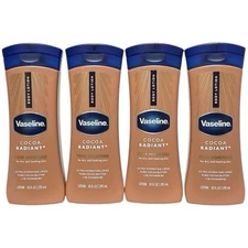 4 Vaseline Cocoa Radiant 10 fl. oz. Body Lotions, 72 HR Moisture, Dry Dull Skin