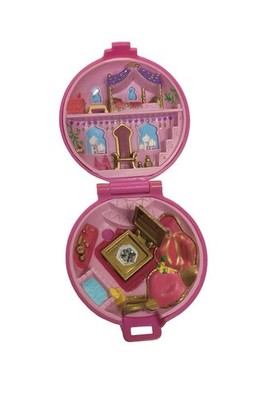 Polly Pocket Compact Ruby Pink Jeweled Palace Playset 1992 Vintage W/ Chest