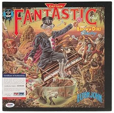 Elton John Signed Captain Fantastic And The Brown Dirt Cowboy Vinyl Record PSA