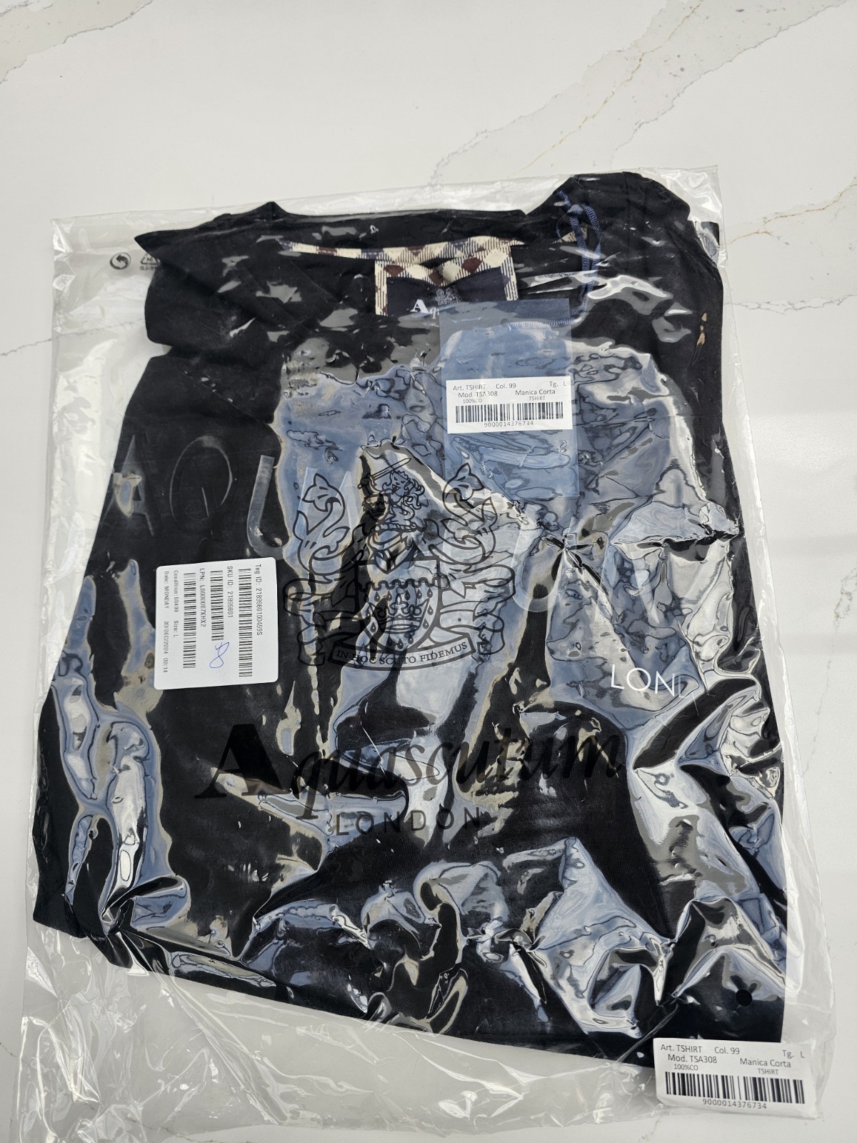 NEW mens AQUASCUTUM LONDON t shirt polo top SHORT SLEEVES size L rrp £90 image 3