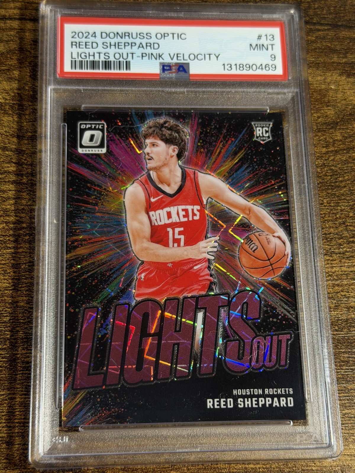 REED SHEPPARD 2024 Donruss Optic #13 Lights Out Pink Velocity Holo /79 PSA 9