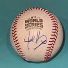 JED HOYER (Cubs) Signed Official 2016 WORLD SERIES Baseball Beckett (BAS)