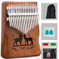 Kalimba Thumb Piano 17 Keys,Portable Mbira Finger Piano Beginners C Key with ...