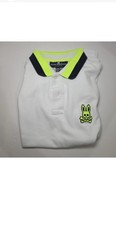 Psycho Bunny Pima Cotton Short Sleeve White Polo Shirt Boys Size 18-20 XL