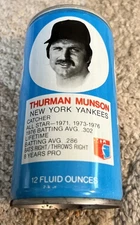 RC ROYAL CROWN COLA Vintage 1977 New York Yankees catcher Thurman Munson CAN