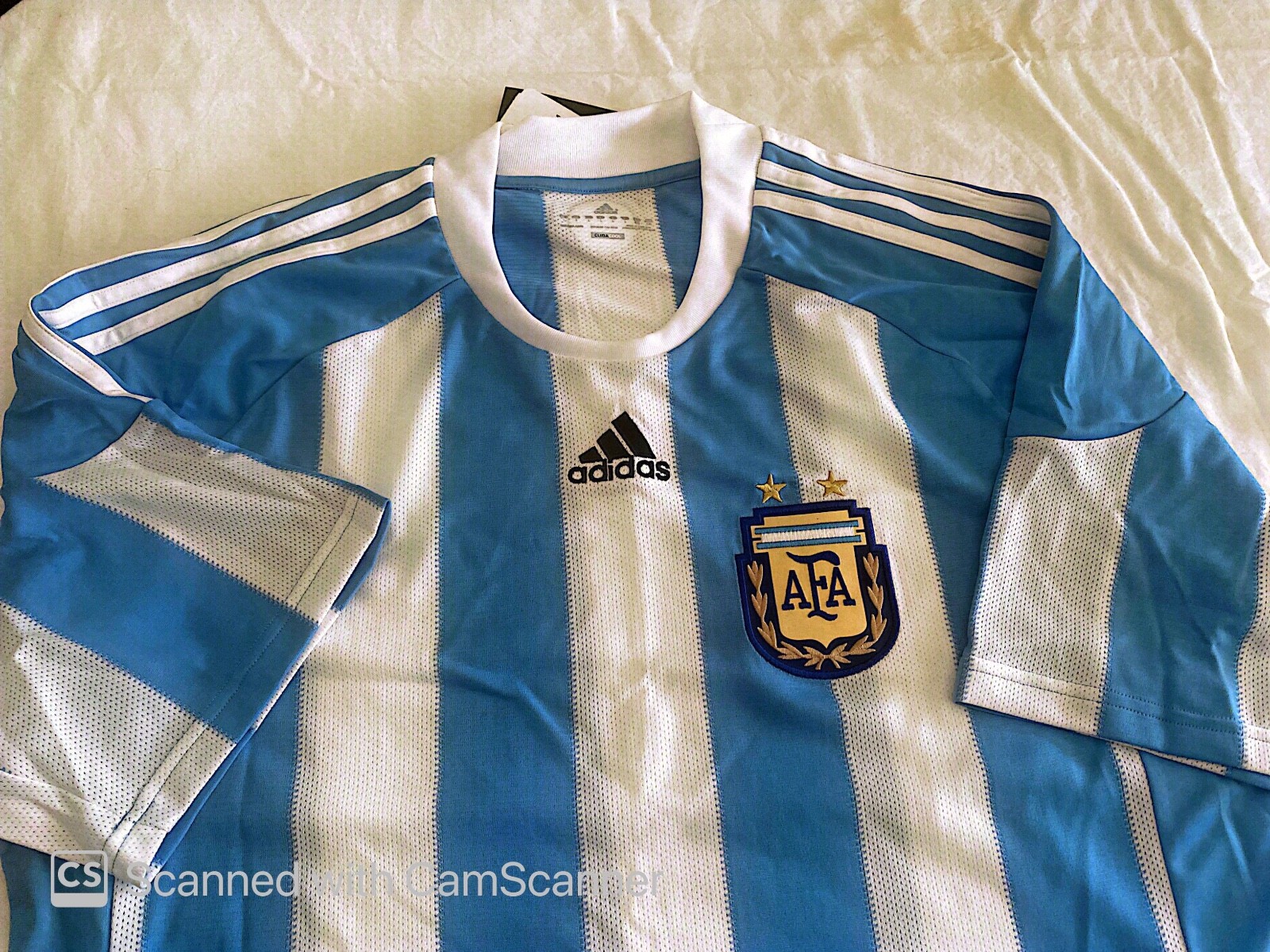 Argentina Home Jersey 2010-Adidas-Large- Short Sleeve