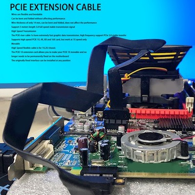 PCIE 3.0 1X Extension Cable Dual 90 Degree Right Angle PCIE Riser Card Fit
