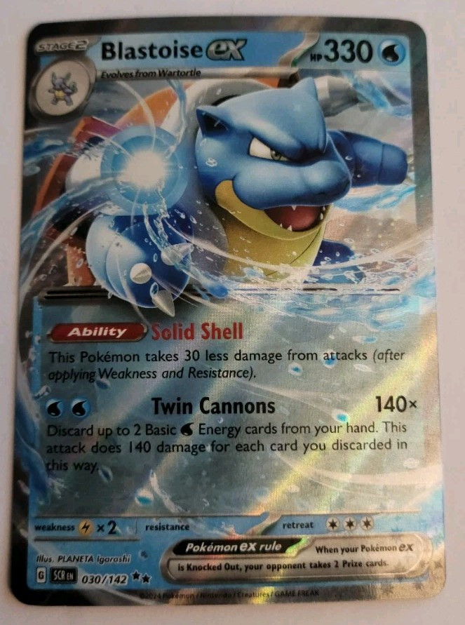 Blastoise EX HP330 2024 Double Rare Holo Pokemon No. 030/142 Blastoise EX HP330 2024 Double Rare Holo Pokemon No. 030/142