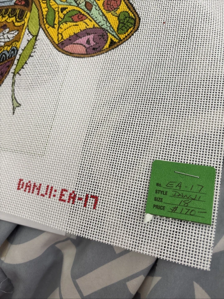 New Hand Painted Needlepoint Canvas Danji Earth Art Bee Bumblebee EA-17 Insect - Image 2 of 4