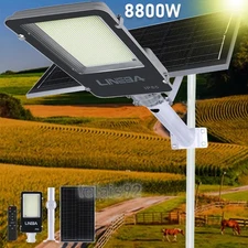 LED 8800W Commercial Solar Street Lights Outdoor Dusk to Dawn parking lot light