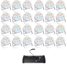 24 Rockville RockPAR50 WHT RGB Par Can DJ/Club Wash Lights 384 Ch DMX Controller