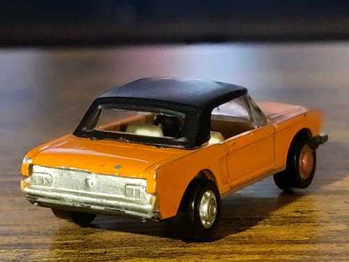 Playart Ford Mustang Diecast Black & Orange 1:64 Scale Vintage - Picture 5 of 14