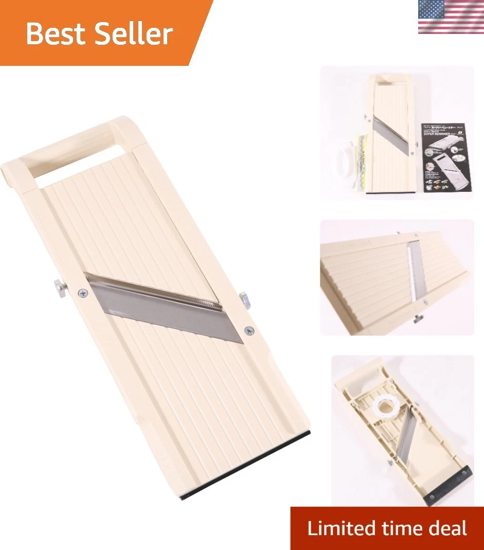Professional-Grade Beige Mandoline Slicer with Safety Guard - 4 Blades Included
Opens in a new windo
