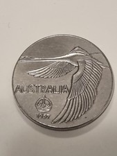 Moneda de un dólar australiana 1967 patrón de ganso cisne Andor Meszaros relleno de fichas S