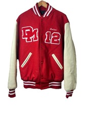 Vintage High School Letterman Jacket Size Medium Red And Cream