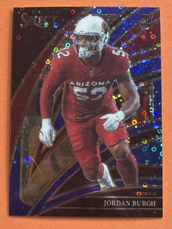 2025 Panini Select - Club Level Jordan Burch #223 Blue Disco Prizm 20/25 (RC)