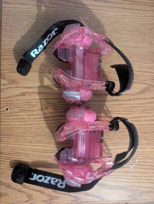 Jetts DLX Razor Skate Heel Wheels Pink for Shoes Light Up Wheels