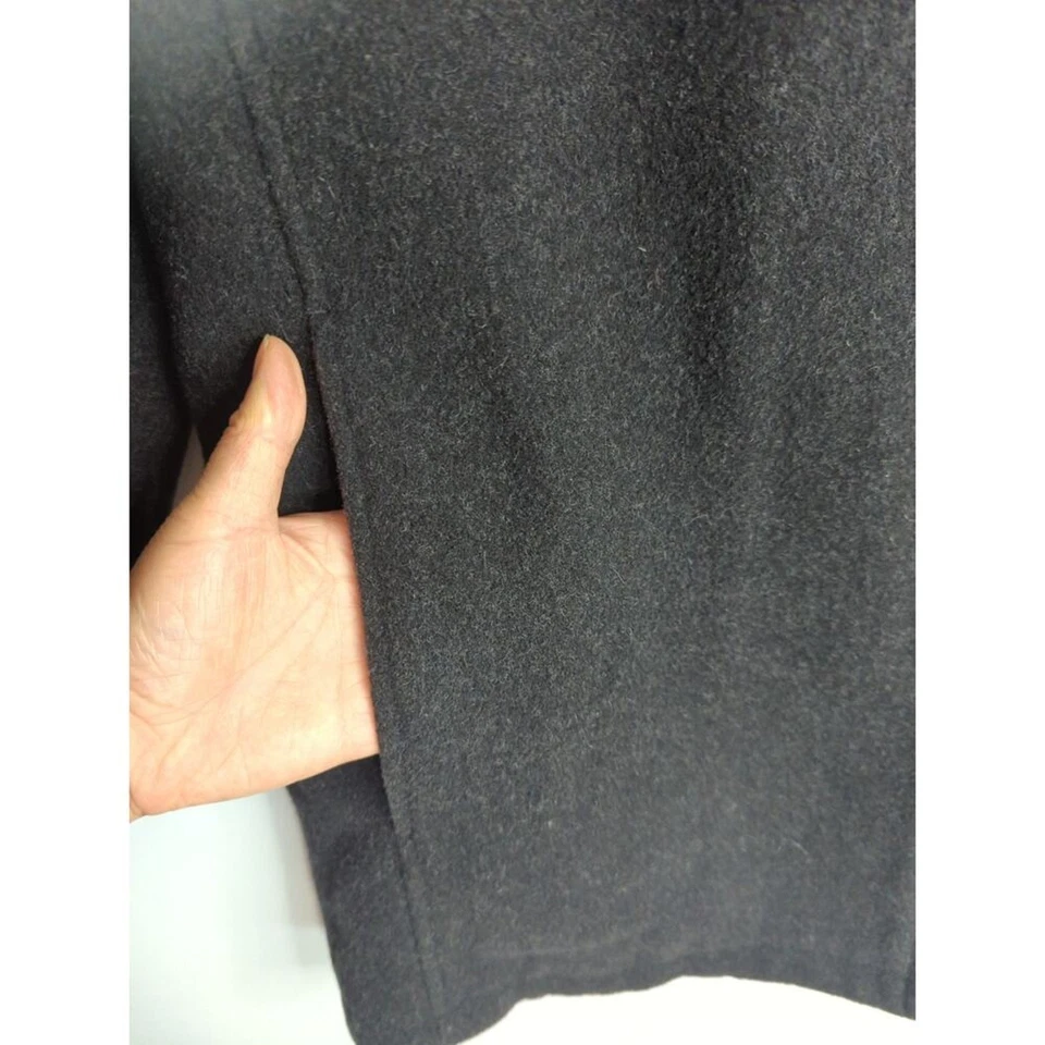 Chaquetas de lana lisa de manga larga con cremallera completa gris oscuro talla pequeña Alfani para hombre Foto 3 de 4