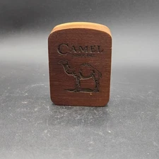 Vintage 1998 Zippo Camel Lighter Wood Box Engraved Storage