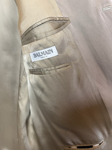 Giacca blazer BALMAIN vintage beige misto lino 46 nel petto - Foto 12 di 16