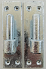 Para zawiasów bramowych 2 x płyty stalowe 165 x 47 mm + 16 mm pin zawias ocynkowany