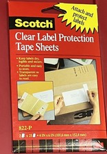 Scotch 822P 4" x 6" ScotchPad Label Protection Tape Sheets - Clear 50/Pack New