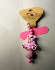 Handmade Pink Teddy Bear Phone Charm