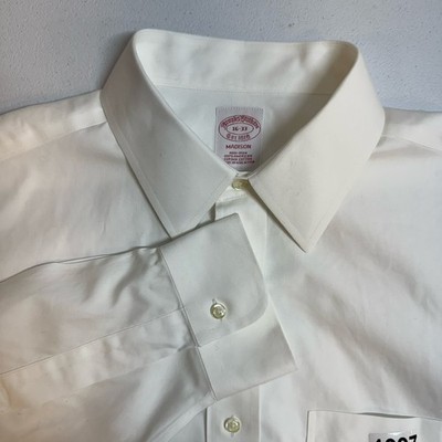 Brooks Brothers Madison Shirt Mens 16-33 White Button Up Supima Cotton Oxford
