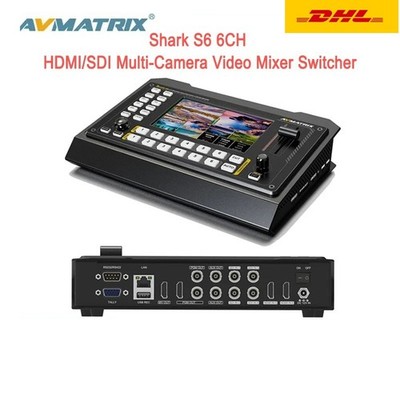 AVMATRIX Shark S6 6CH HDMI/SDI Multi-Camera Video Mixer Switcher 5'' FHD Screen