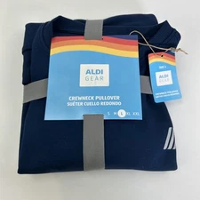 2025 Aldi Gear Unisex Navy Blue Crewneck  Pullover with Silver Logo LARGE