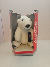 Peluche publicitaire COCA COLA COKE OURS ASSIS AVEC BOUTEILLE 1993 BOITE n'est pas bon