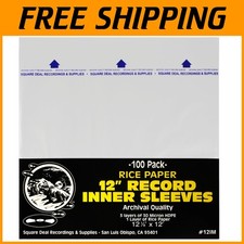 Rice Paper Insert Inner Sleeves for Vinyl Records - 100
