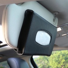 Pu Leather Car Visor Tissue Holder With Refill Paper Included Pu Leather Car Visor Tissue Holder With Refill Paper Included