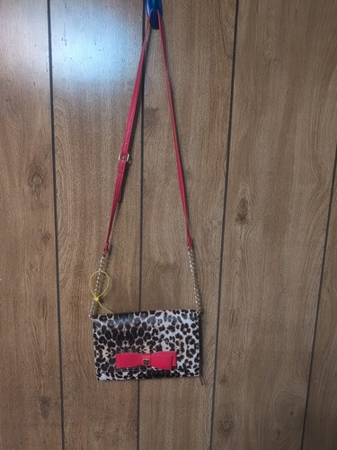 Betsey Johnson Crossbody Purse Red/Cheetah NWT - Picture 1 of 8