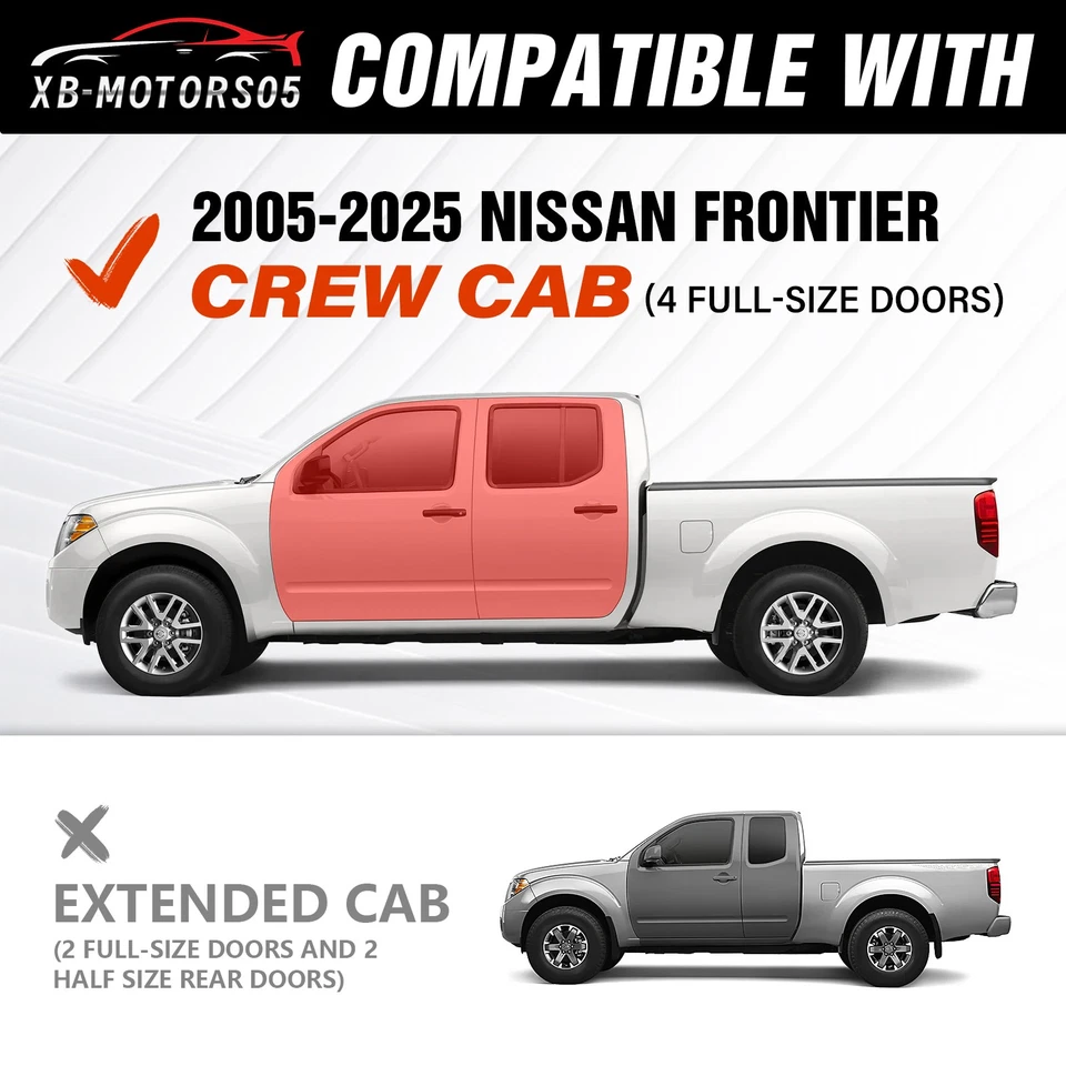 For 05-2025 Nissan Frontier Crew Cab Side Rails Step Nerf Bar Running Boards Foto 2 de 4